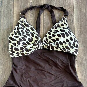 NWT $115 Womens Bathing Swim Suit Brown 12 La Blanca One Piece